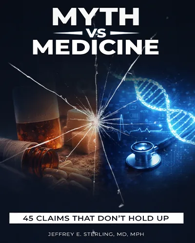Myth vs Medicine by Jeffrey E. Sterling, MD, MPH - nonfiction book cover design